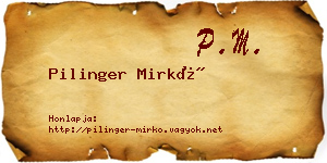 Pilinger Mirkó névjegykártya